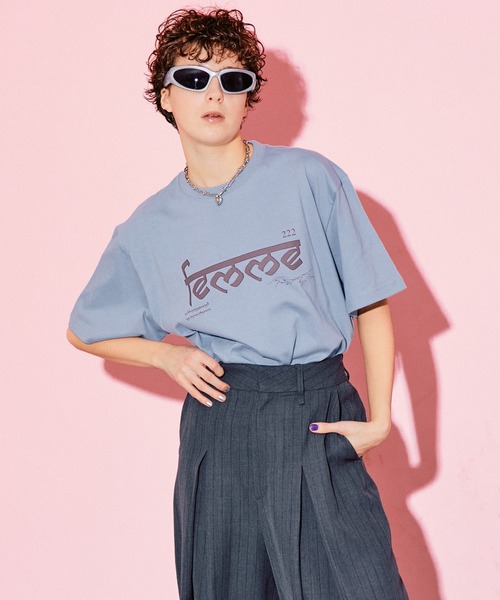 すずらん様★MAISON SPECIALハイネックタイダイプリントカットソー UNISEX》Flower Print Prime-Over Crew Neck T-Shirt/フラワー