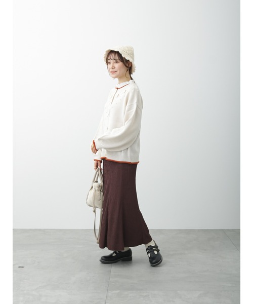 ehka sopo（エヘカソポ）の「レースハイネックプルオーバー（Tシャツ/カットソー・レディース・キナリ/チャコール/サックスブルー/オフホワイト・ﾌﾘ-）」の9枚目の写真