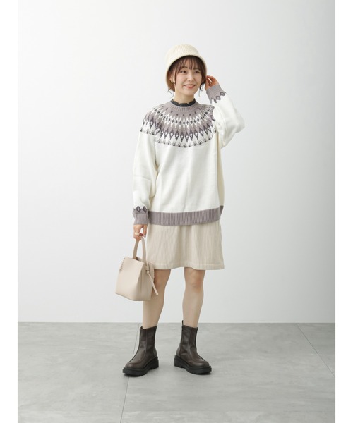 ehka sopo（エヘカソポ）の「レースハイネックプルオーバー（Tシャツ/カットソー・レディース・キナリ/チャコール/サックスブルー/オフホワイト・ﾌﾘ-）」の12枚目の写真