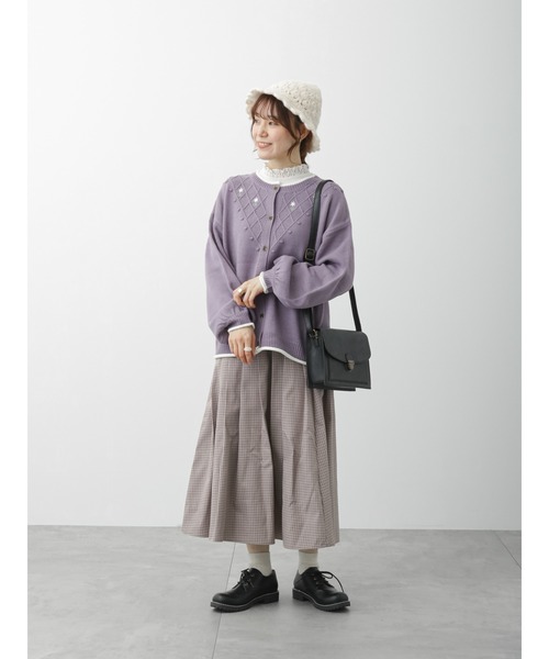 ehka sopo（エヘカソポ）の「レースハイネックプルオーバー（Tシャツ/カットソー・レディース・キナリ/チャコール/サックスブルー/オフホワイト・ﾌﾘ-）」の15枚目の写真