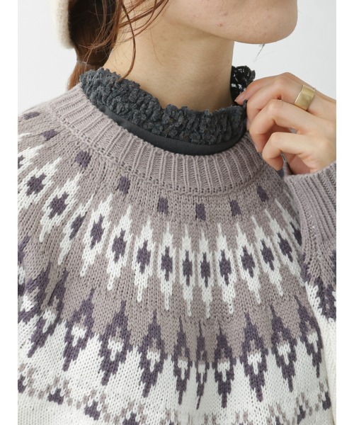 ehka sopo（エヘカソポ）の「レースハイネックプルオーバー（Tシャツ/カットソー・レディース・キナリ/チャコール/サックスブルー/オフホワイト・ﾌﾘ-）」の18枚目の写真