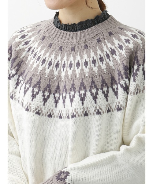 ehka sopo（エヘカソポ）の「レースハイネックプルオーバー（Tシャツ/カットソー・レディース・キナリ/チャコール/サックスブルー/オフホワイト・ﾌﾘ-）」の19枚目の写真