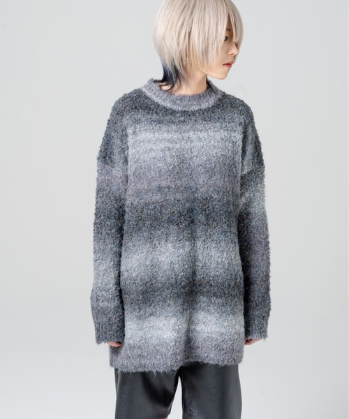 R/X（ロックス）の「グラデーションクルーネックニット（ニット/セーター・レディース・グレー/ブルー/パープル・FREE）」の2枚目の写真