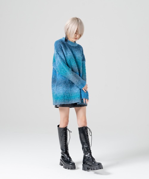 R/X（ロックス）の「グラデーションクルーネックニット（ニット/セーター・レディース・グレー/ブルー/パープル・FREE）」の4枚目の写真