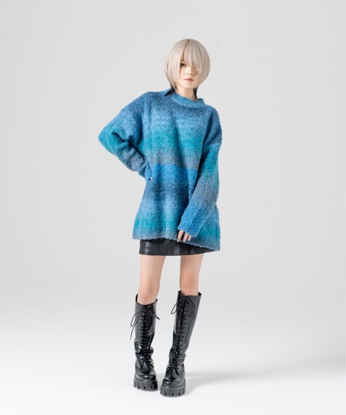 R/X（ロックス）の「グラデーションクルーネックニット（ニット/セーター・レディース・グレー/ブルー/パープル・FREE）」の5枚目の写真