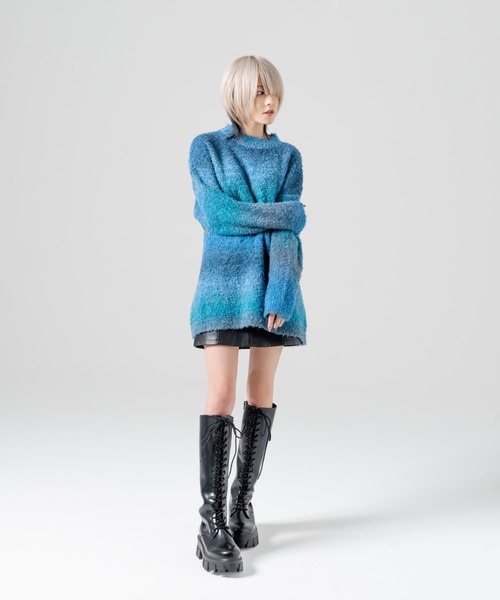 R/X（ロックス）の「グラデーションクルーネックニット（ニット/セーター・レディース・グレー/ブルー/パープル・FREE）」の10枚目の写真