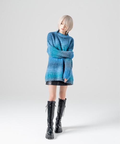 R/X（ロックス）の「グラデーションクルーネックニット（ニット/セーター・レディース・グレー/ブルー/パープル・FREE）」の11枚目の写真