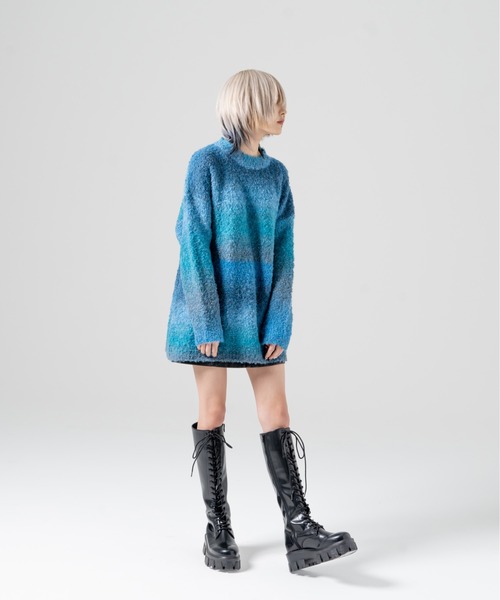 R/X（ロックス）の「グラデーションクルーネックニット（ニット/セーター・レディース・グレー/ブルー/パープル・FREE）」の12枚目の写真