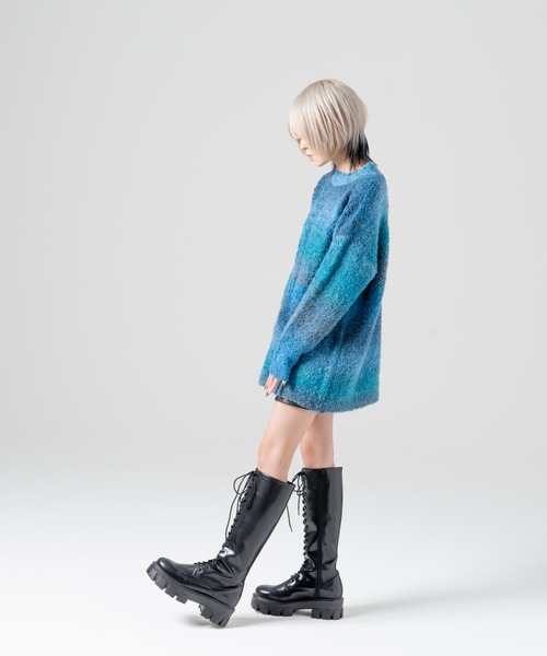 R/X（ロックス）の「グラデーションクルーネックニット（ニット/セーター・レディース・グレー/ブルー/パープル・FREE）」の19枚目の写真