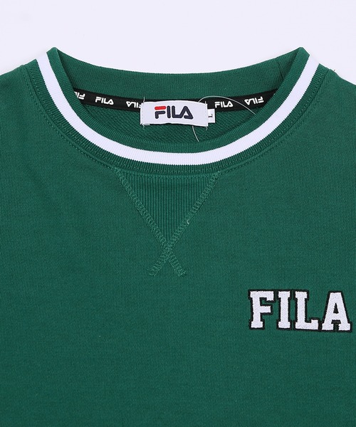 FILA(フィラ)の「FILA/フィラ オーバーサイズ ワンポイント ロゴ刺繍 ラインリブ カレッジ 長袖 スウェット トレーナー 裏毛(スウェット・メンズ・アッシュグレー/スミクロ/ケリーグリーン・S/M/L)」の13枚目の写真