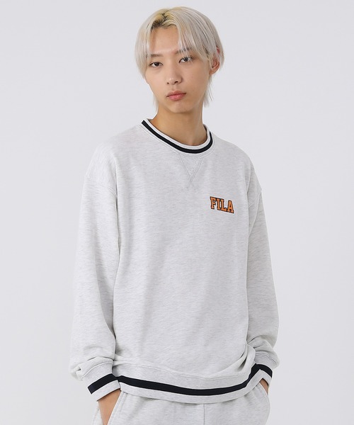 FILA(フィラ)の「FILA/フィラ オーバーサイズ ワンポイント ロゴ刺繍 ラインリブ カレッジ 長袖 スウェット トレーナー 裏毛(スウェット・メンズ・アッシュグレー/スミクロ/ケリーグリーン・S/M/L)」の22枚目の写真