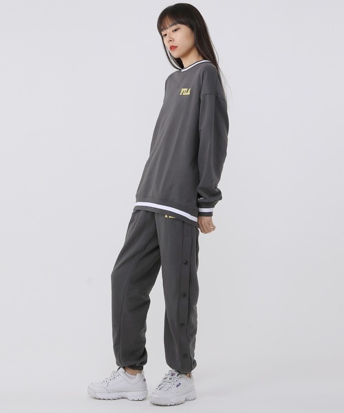 FILA(フィラ)の「FILA/フィラ オーバーサイズ ワンポイント ロゴ刺繍 ラインリブ カレッジ 長袖 スウェット トレーナー 裏毛(スウェット・メンズ・アッシュグレー/スミクロ/ケリーグリーン・S/M/L)」の21枚目の写真