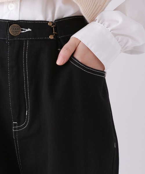 repipi armario（レピピ アルマリオ）の「ステッチホックワイドパンツ（デニムパンツ・キッズ・ブラック/チェック/ベージュ・SMALL/MEDIUM/LARGE）」の6枚目の写真