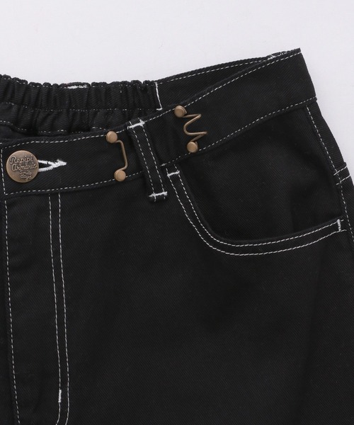 repipi armario（レピピ アルマリオ）の「ステッチホックワイドパンツ（デニムパンツ・キッズ・ブラック/チェック/ベージュ・SMALL/MEDIUM/LARGE）」の5枚目の写真
