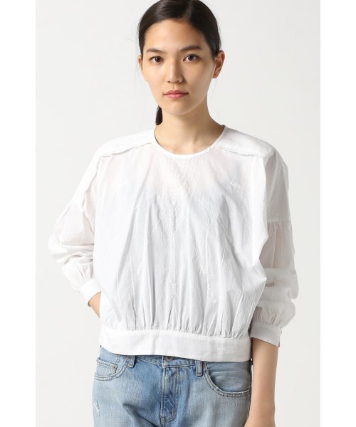 JOURNAL STANDARD(ジャーナルスタンダード)の「エンブロイダリーショートブラウス #(シャツ/ブラウス・レディース・ブラック/ホワイト/ボルドー・FREE)」の2枚目の写真