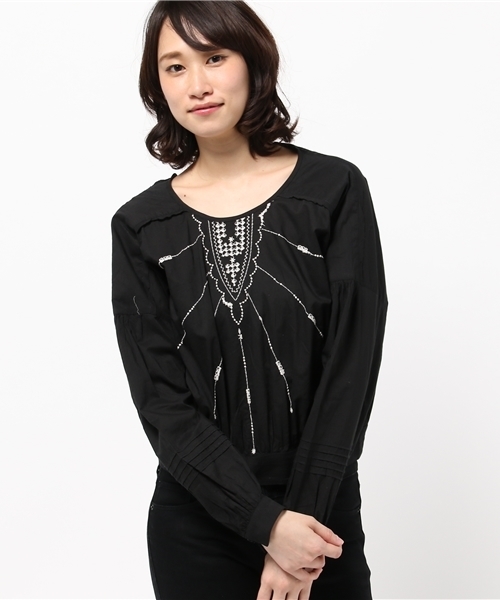 JOURNAL STANDARD(ジャーナルスタンダード)の「エンブロイダリーショートブラウス #(シャツ/ブラウス・レディース・ブラック/ホワイト/ボルドー・FREE)」の13枚目の写真