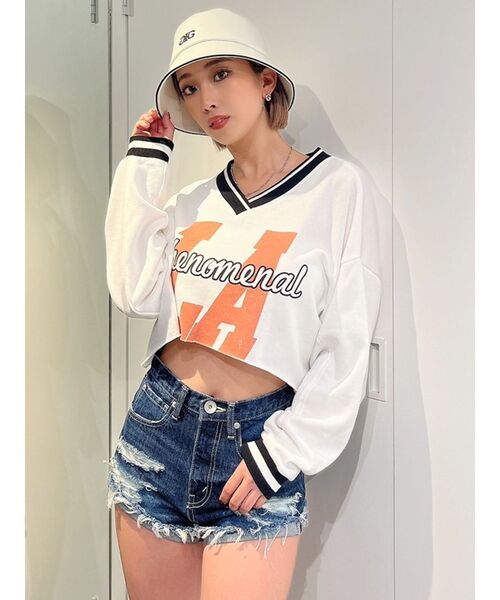 GYDA(ジェイダ)の「J/Wダメージデニムショートパンツ(デニムパンツ・レディース・インディゴブルー/ライトブルー・X-SMALL/SMALL/MEDIUM/LARGE)」の6枚目の写真