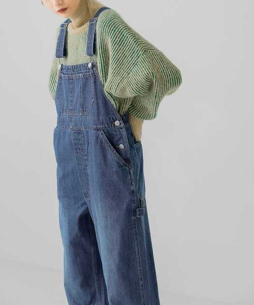 KBF（ケイビーエフ）の「2WAYハイウエストオーバーオール（サロペット/オーバーオール・レディース・ネイビー/ブルー・ONE）」の4枚目の写真