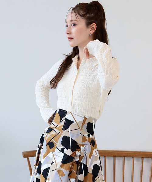 Ray BEAMS（レイビームス）の「Ray BEAMS / シャーリング シャツ（シャツ/ブラウス・レディース・ライトブルー/オフホワイト/イエロー・ONE SIZE）」の12枚目の写真