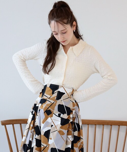 Ray BEAMS（レイビームス）の「Ray BEAMS / シャーリング シャツ（シャツ/ブラウス・レディース・ライトブルー/オフホワイト/イエロー・ONE SIZE）」の13枚目の写真