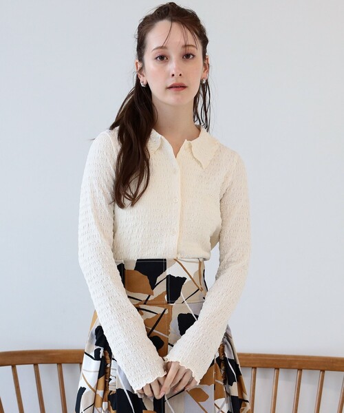 Ray BEAMS（レイビームス）の「Ray BEAMS / シャーリング シャツ（シャツ/ブラウス・レディース・ライトブルー/オフホワイト/イエロー・ONE SIZE）」の14枚目の写真