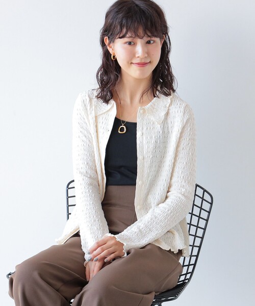 Ray BEAMS（レイビームス）の「Ray BEAMS / シャーリング シャツ（シャツ/ブラウス・レディース・ライトブルー/オフホワイト/イエロー・ONE SIZE）」の18枚目の写真