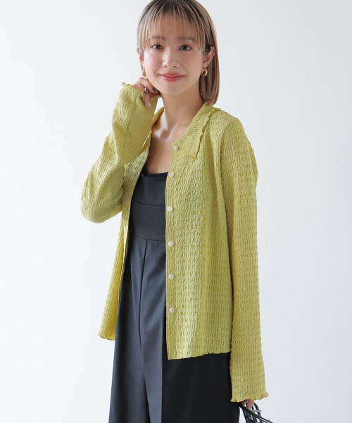 Ray BEAMS（レイビームス）の「Ray BEAMS / シャーリング シャツ（シャツ/ブラウス・レディース・ライトブルー/オフホワイト/イエロー・ONE SIZE）」の3枚目の写真