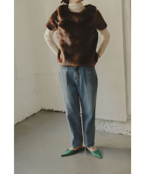 Kari & lili（カウリアンドリィリィ）の「fur vest（ベスト・レディース・ブラウン/ベージュ・FREE）」の3枚目の写真