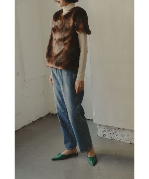 Kari & lili（カウリアンドリィリィ）の「fur vest（ベスト・レディース・ブラウン/ベージュ・FREE）」の6枚目の写真