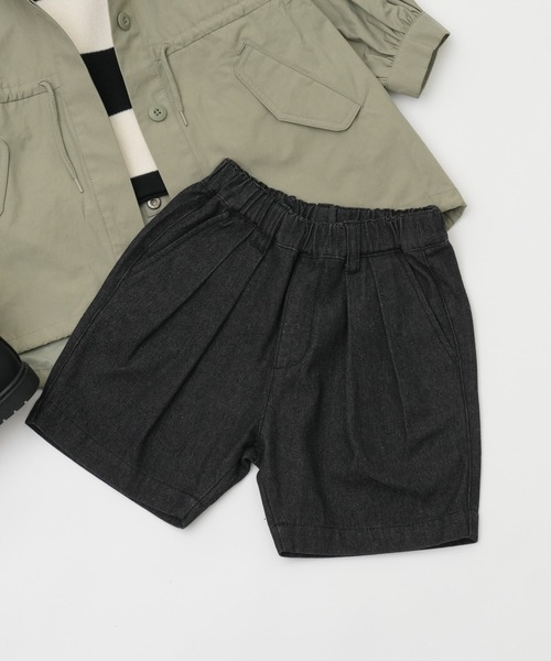 CIAOPANIC TYPY（チャオパニックティピー）の「【KIDS】【TYPY DENIM】甘織りデニムタックショーツ（デニムパンツ・キッズ・ブラック/アイボリー・S/M/L/XL/XXL）」の5枚目の写真