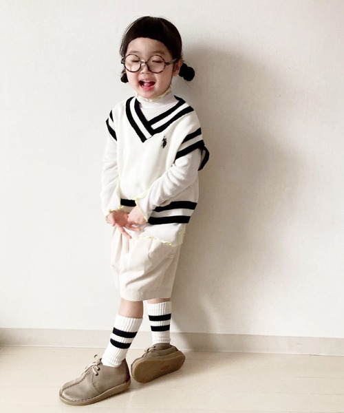 CIAOPANIC TYPY（チャオパニックティピー）の「【KIDS】【TYPY DENIM】甘織りデニムタックショーツ（デニムパンツ・キッズ・ブラック/アイボリー・S/M/L/XL/XXL）」の22枚目の写真