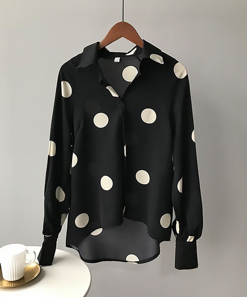 MAISON BREEZE(メゾンブリーズ)の「【MAISON BREEZE】ビッグドットとろみシャツ KNF(シャツ/ブラウス・レディース・ブラック/ホワイト・FREE)」の11枚目の写真