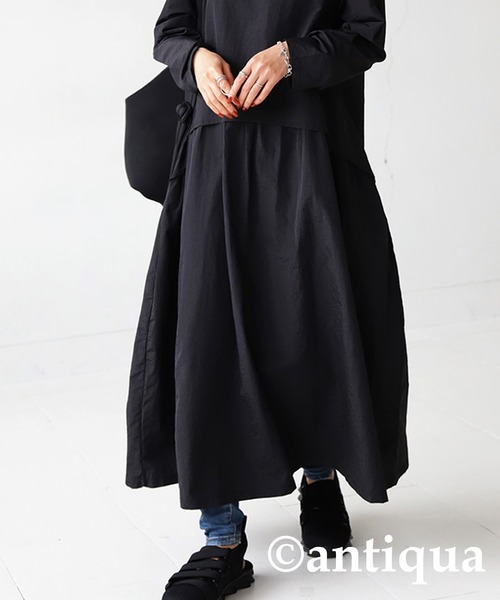 antiqua（アンティカ）の「ウエスト切り替えワンピース（ワンピース・レディース・ブラック・FREE）」の6枚目の写真