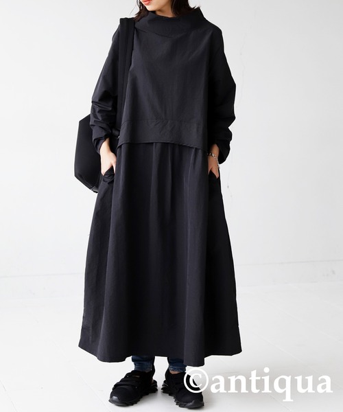 antiqua（アンティカ）の「ウエスト切り替えワンピース（ワンピース・レディース・ブラック・FREE）」の8枚目の写真