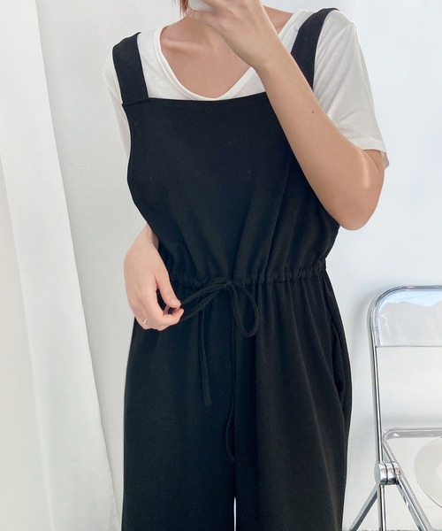 fd style（エフディ スタイル）の「トンネルひもジャンプスーツ（サロペット/オーバーオール・レディース・Purple/Black/Navy/Beige・FREE）」の2枚目の写真