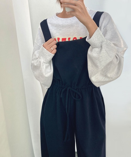 fd style（エフディ スタイル）の「トンネルひもジャンプスーツ（サロペット/オーバーオール・レディース・Purple/Black/Navy/Beige・FREE）」の4枚目の写真