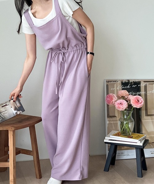 fd style（エフディ スタイル）の「トンネルひもジャンプスーツ（サロペット/オーバーオール・レディース・Purple/Black/Navy/Beige・FREE）」の8枚目の写真