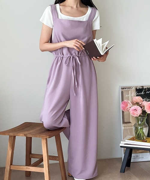 fd style（エフディ スタイル）の「トンネルひもジャンプスーツ（サロペット/オーバーオール・レディース・Purple/Black/Navy/Beige・FREE）」の9枚目の写真