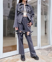 PAIN | デニムリボンパンツ(デニムパンツ)