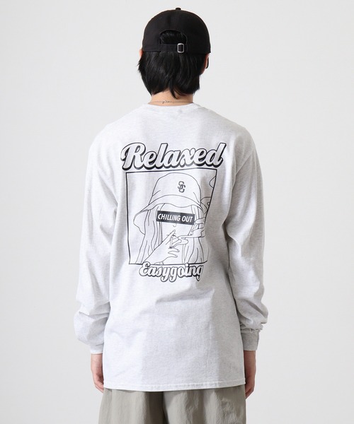MODISH GAZE(モディシュガゼ)の「MODISH GAZE スモーキングガール Relaxed ロンT 長袖(Tシャツ/カットソー・メンズ・スミクロ/グリーン/アッシュ/ブラック・M/L/XL)」の13枚目の写真