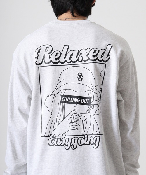 MODISH GAZE(モディシュガゼ)の「MODISH GAZE スモーキングガール Relaxed ロンT 長袖(Tシャツ/カットソー・メンズ・スミクロ/グリーン/アッシュ/ブラック・M/L/XL)」の15枚目の写真