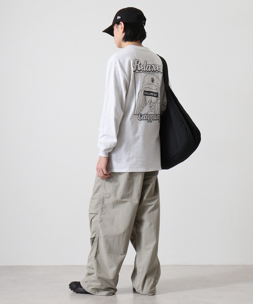 MODISH GAZE(モディシュガゼ)の「MODISH GAZE スモーキングガール Relaxed ロンT 長袖(Tシャツ/カットソー・メンズ・スミクロ/グリーン/アッシュ/ブラック・M/L/XL)」の10枚目の写真