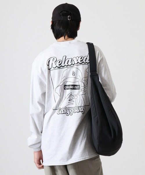 MODISH GAZE(モディシュガゼ)の「MODISH GAZE スモーキングガール Relaxed ロンT 長袖(Tシャツ/カットソー・メンズ・スミクロ/グリーン/アッシュ/ブラック・M/L/XL)」の7枚目の写真