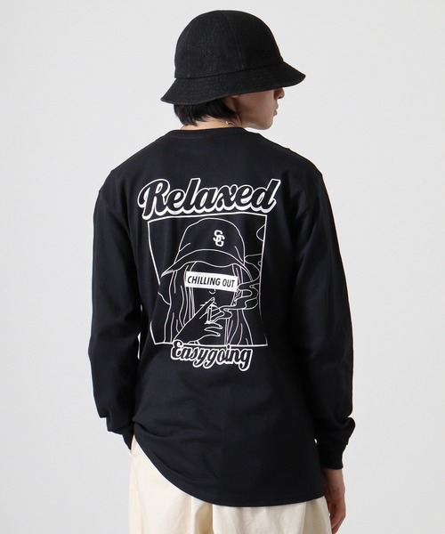 MODISH GAZE(モディシュガゼ)の「MODISH GAZE スモーキングガール Relaxed ロンT 長袖(Tシャツ/カットソー・メンズ・スミクロ/グリーン/アッシュ/ブラック・M/L/XL)」の19枚目の写真