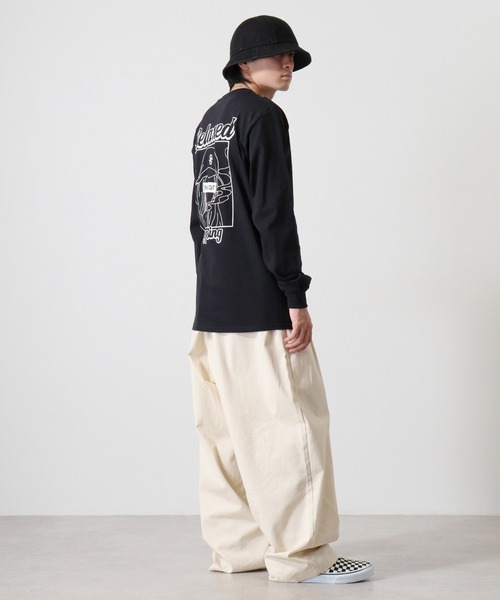 MODISH GAZE(モディシュガゼ)の「MODISH GAZE スモーキングガール Relaxed ロンT 長袖(Tシャツ/カットソー・メンズ・スミクロ/グリーン/アッシュ/ブラック・M/L/XL)」の22枚目の写真