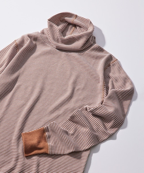 Healthknit（ヘルスニット）の「【Healthknit】606L Basic Waffle Turtleneck L/S（Tシャツ/カットソー・メンズ・レッド/グリーン/ブラウン/ブラック/ブラック系その他2/オフホワイト・XL/L/M）」の4枚目の写真