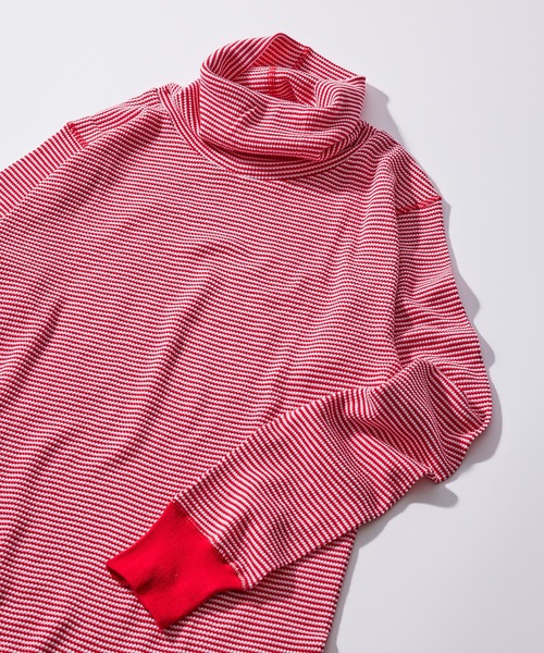 Healthknit（ヘルスニット）の「【Healthknit】606L Basic Waffle Turtleneck L/S（Tシャツ/カットソー・メンズ・レッド/グリーン/ブラウン/ブラック/ブラック系その他2/オフホワイト・XL/L/M）」の6枚目の写真