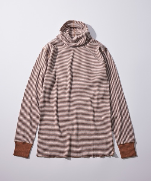 Healthknit（ヘルスニット）の「【Healthknit】606L Basic Waffle Turtleneck L/S（Tシャツ/カットソー・メンズ・レッド/グリーン/ブラウン/ブラック/ブラック系その他2/オフホワイト・XL/L/M）」の9枚目の写真