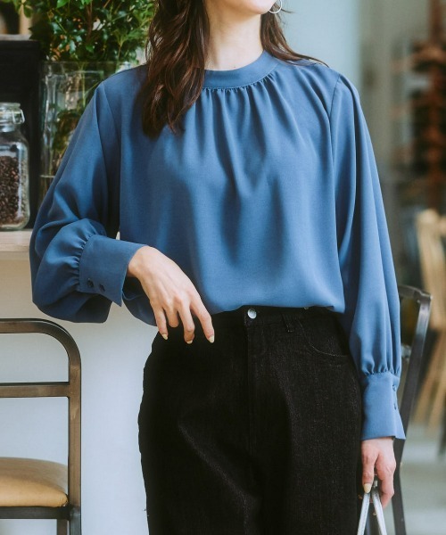 7days Life Styling（セブンデイズライフスタイリング）の「【とろみ素材】バルーンスリーブブラウス（シャツ/ブラウス・レディース・ブルー/キナリ/ブラック/キャメル/ピンク系/ボルドー/オフホワイト・LL/S/M/L/3L）」の18枚目の写真