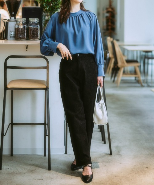 7days Life Styling（セブンデイズライフスタイリング）の「【とろみ素材】バルーンスリーブブラウス（シャツ/ブラウス・レディース・ブルー/キナリ/ブラック/キャメル/ピンク系/ボルドー/オフホワイト・LL/S/M/L/3L）」の16枚目の写真